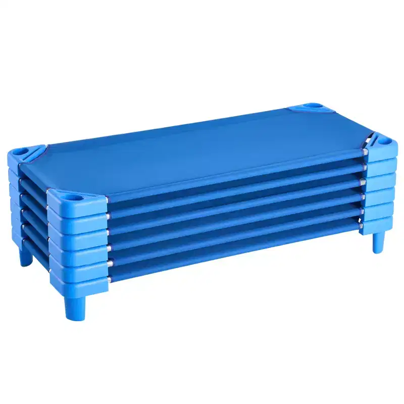 VEVOR Stackable Kiddie Cot,Pack of 6, Portable Toddler Nap Cots, Standard Size 52 L x 23 W Daycare Cots for Kids,Preschool Classroom Daycare Beds