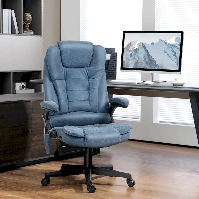 High Back Vibration Massage Office Chair with 6 Vibration Points, Beige