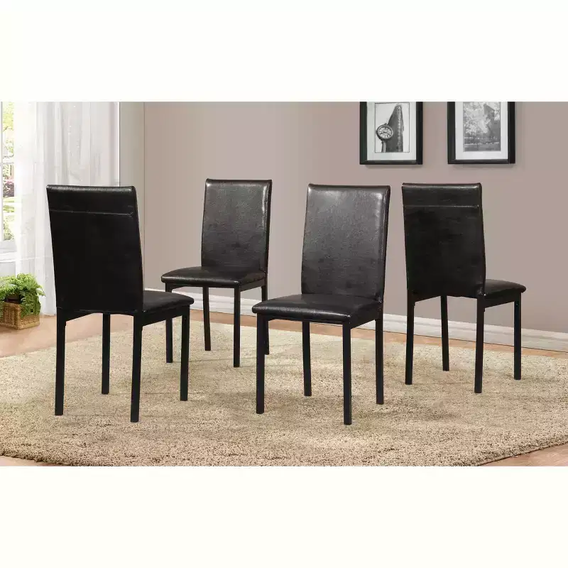 GDFStudio Noyera Faux Leather Upholstered Dining Chairs with Metal Frame (Set of 4)