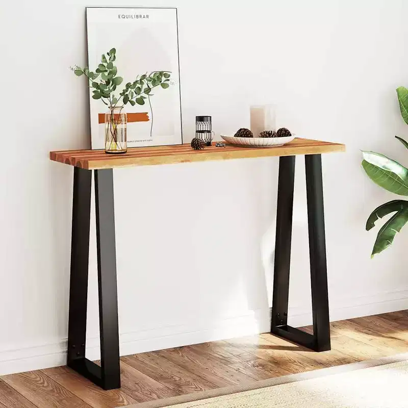 vidaXL Console Table with Live Edge Accent End Side Table Solid Wood Acacia