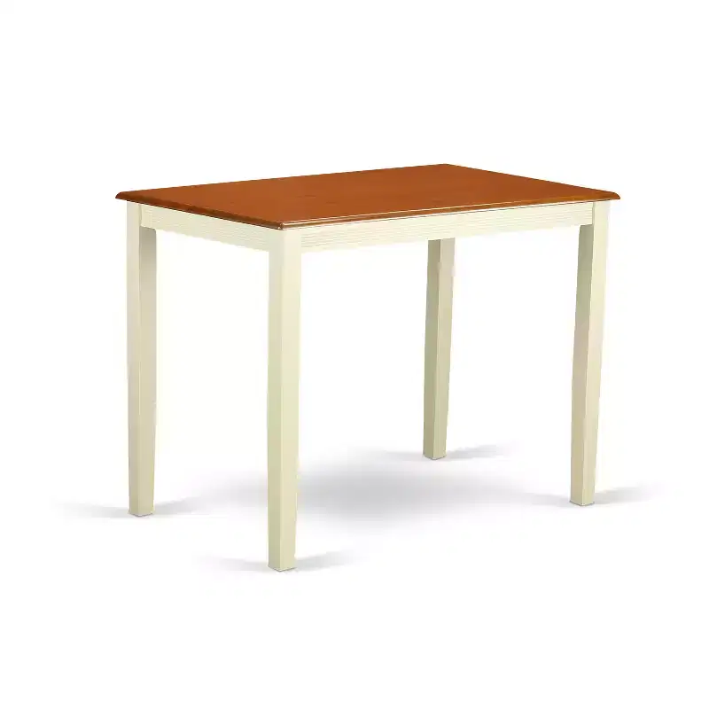 HomeStock 3-Piece Buttermilk and Cherry Finish Solid Wood Top Counter Height Dining Table Set