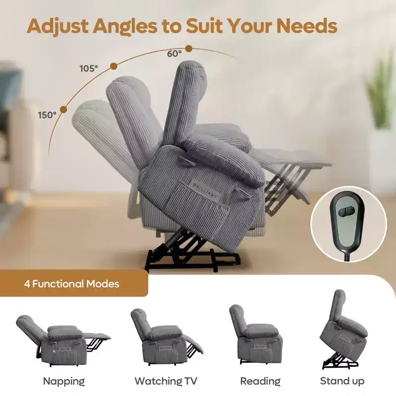 Massage Recliners for Elderly, Power Lift Recliner Chair with Heat and Vibration for Living Room
