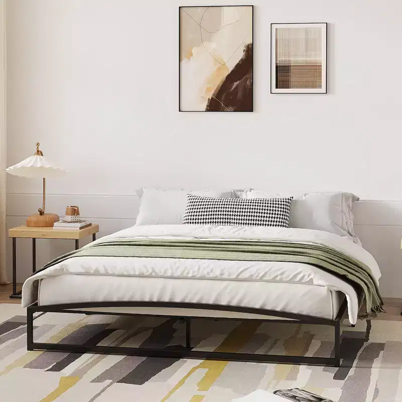 Queen Size Metal Platform Bed Frame with Arch Design, 10