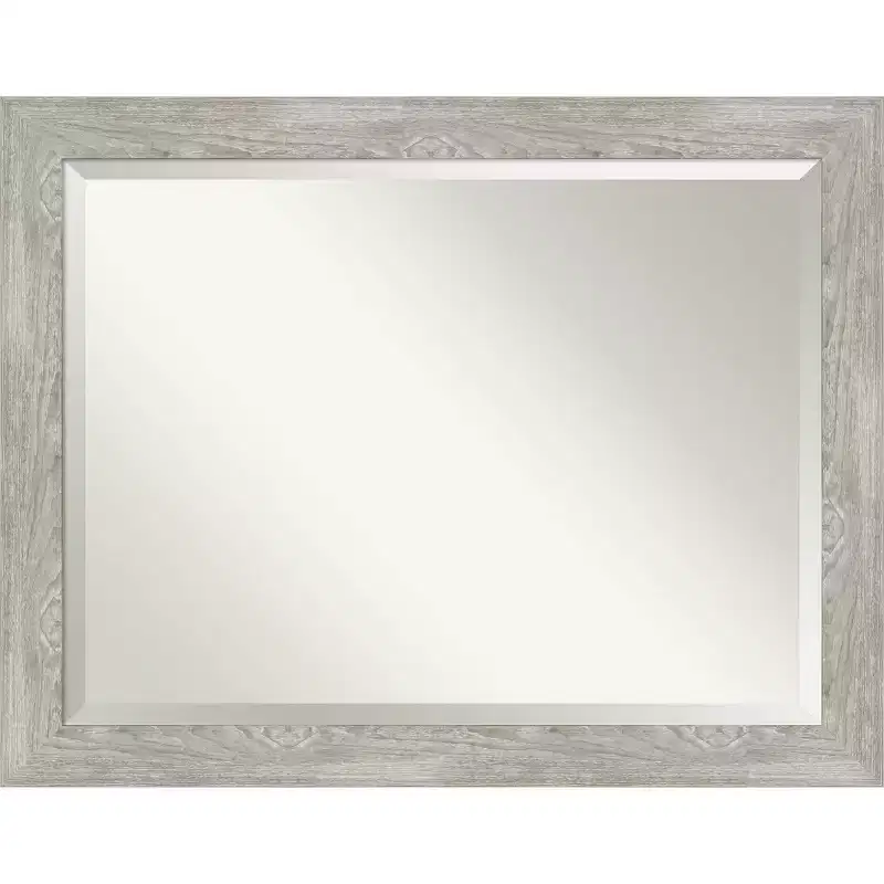 46" x 36" Dove Framed Wall Mirror Graywash - Amanti Art