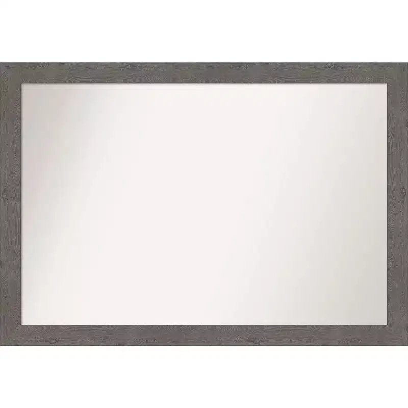 40" x 28" Rustic Plank Narrow Wall Mirror for Bathroom Vanity - Amanti Art: Includes Mounting Hardware