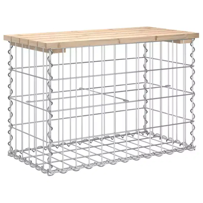 Garden Bench Natural Wood Solid Pine Wood Compact