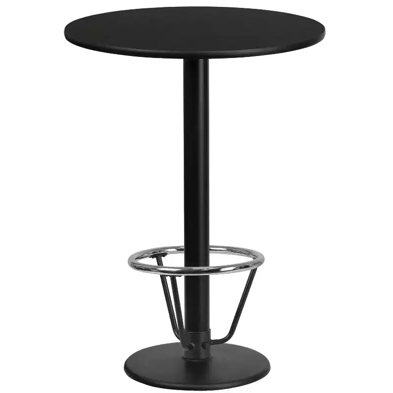 Emma and Oliver 24 Round Laminate Bar Table with 18 Round Foot Ring Base