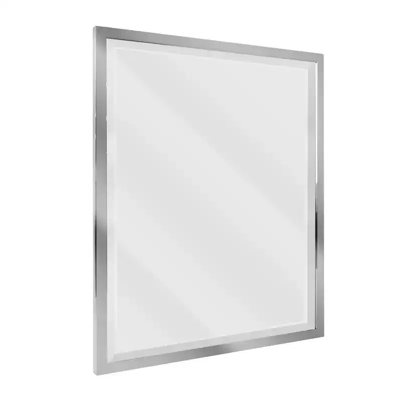 24" x 30" Classic Metal Frame Wall Mirror Chrome - Head West: Beveled, Transitional Style, No Assembly Required