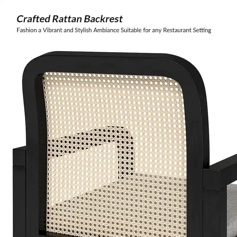 Antoine Modern Ratten Back Dining Chair with Removable Cushion by HULALA HOME