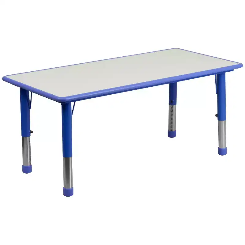Emma and Oliver 23.625W x 47.25L Rectangular Plastic Height Adjustable Activity Table