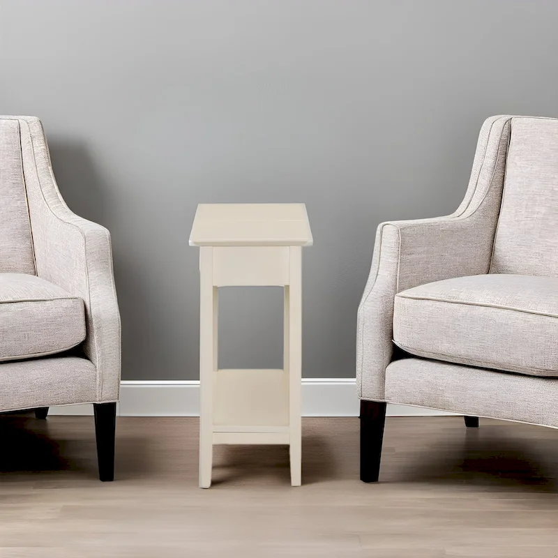 Stylish Slim End Table, Narrow Nightstand, and Skinny Bedside Table