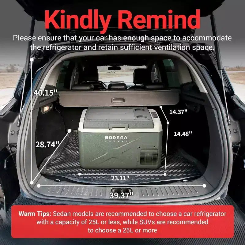 12 Volt Car Refrigerator, Electric Cooler Portable fridge WIFI APP Control, 32Quart(30L) -4-68, 12/24V DC100-240 Volt AC,Multi-ways to power