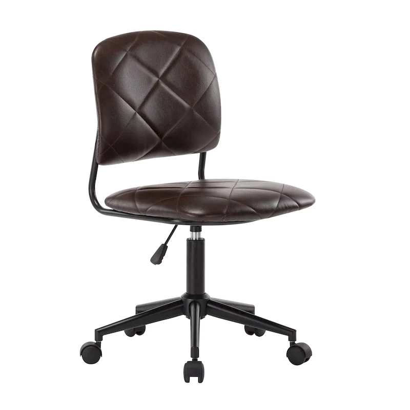 Swivel Office Chair | Tufted PU Leather | Adjustable Height | Home Office Desk Chair