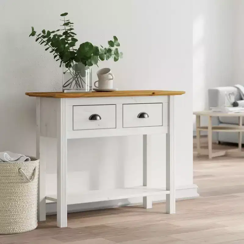 Console Table Accent Storage Sofa Console Table  Solid Wood Pine