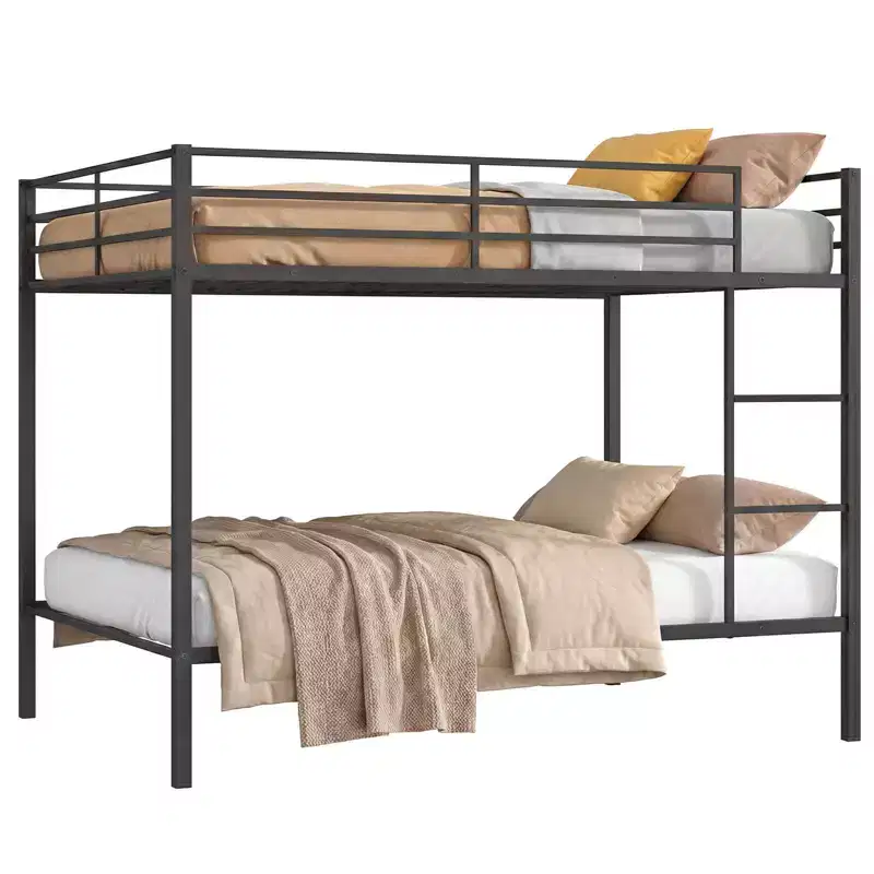 Costway Metal Bunk Bed Full Over Full, Modern Heavy-duty Bunk Bed with Safety Guardrail