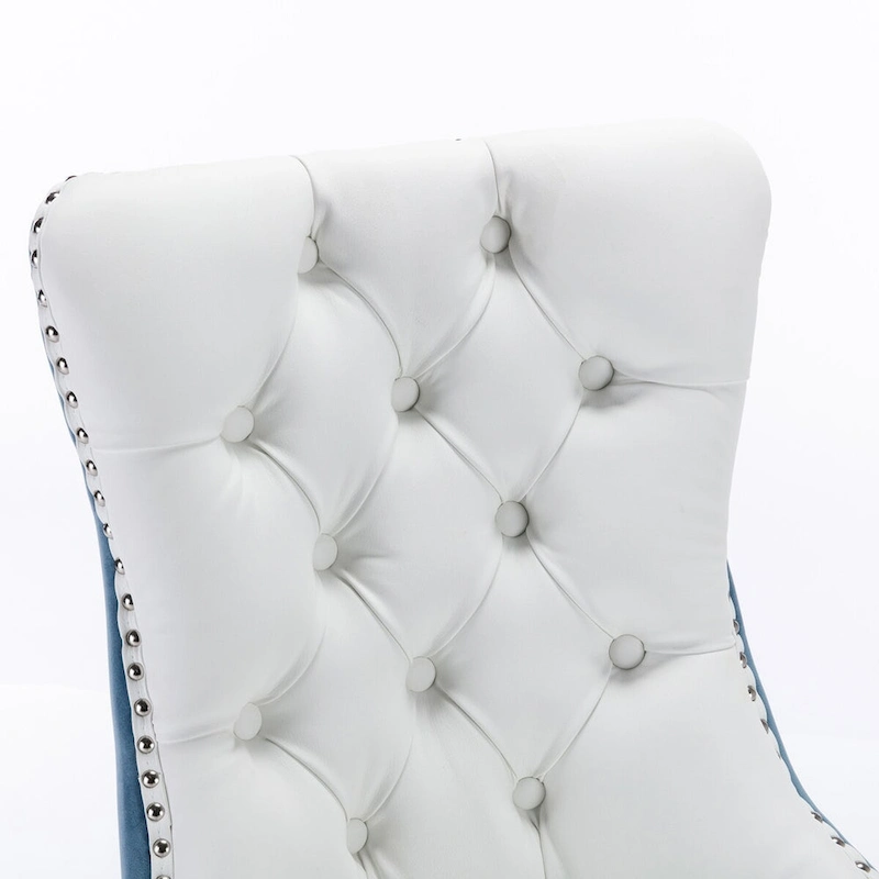 High-end Tufted Upholstered Nailhead Trim Dining Chair, Set of 2