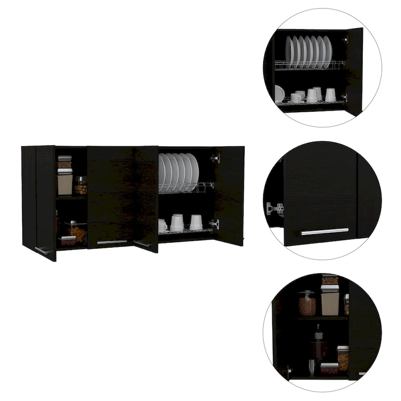 FM Furniture Sitka Wall Cabinet, Two Spacious Divisions