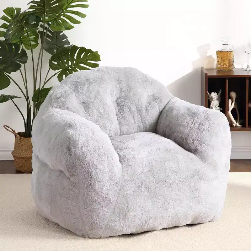 Extra Large Bean Bag Chair for Bedroom & Living Room, Light Grey