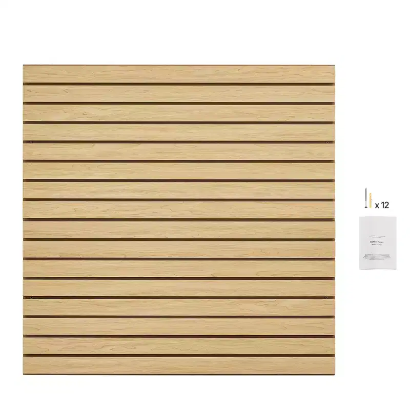 4x4ft MDF Garage Slat Wall Paneling with Modular Design, Natural Finish, Easy-to-Install Adjustable Slatwall Panel