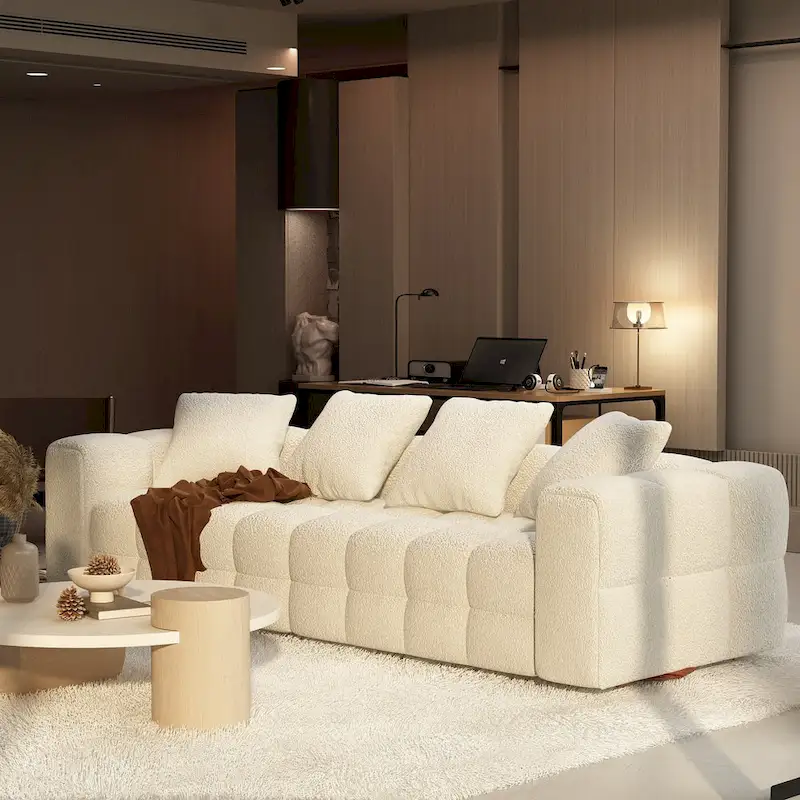100.8 Teddy Velvet Sofa CouchModern Loveseat/Sofa/Couch with Armrest