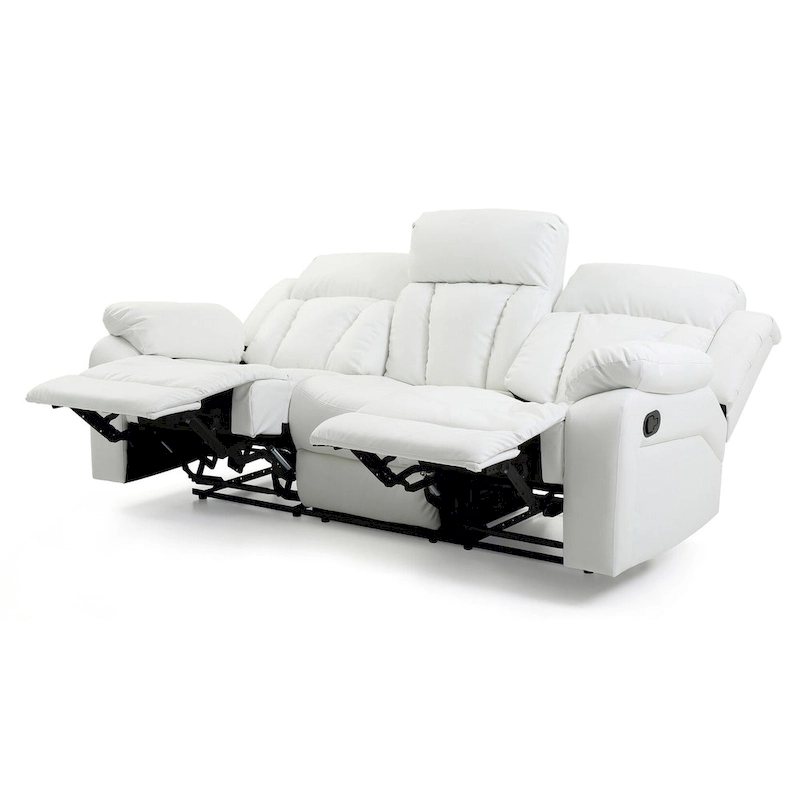Daria 85 in. W Flared Arm Faux Leather Straight Reclining Sofa - 37L x 85W x 41H