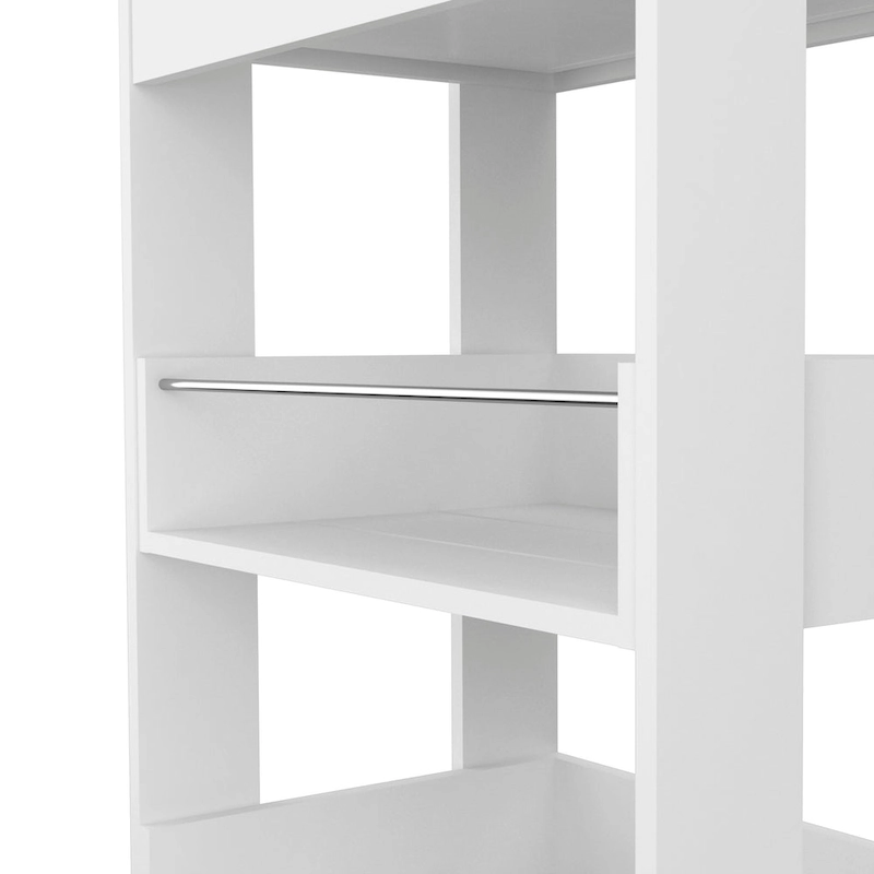 FM Furniture Gladiolus Kitchen Island, Two Cabinets, Three Open Shelves