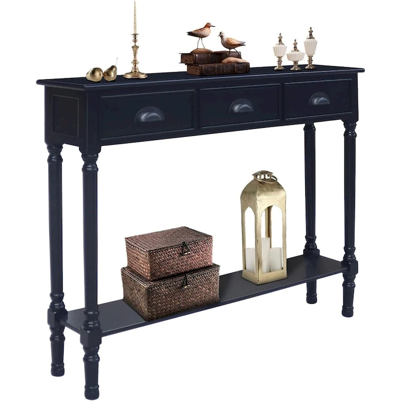 Burlington Wood 3-drawer Console Hallway Table