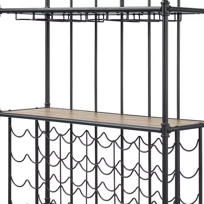Edina 39" Wine Racks Oak and Sandy Black - Acme Furniture
