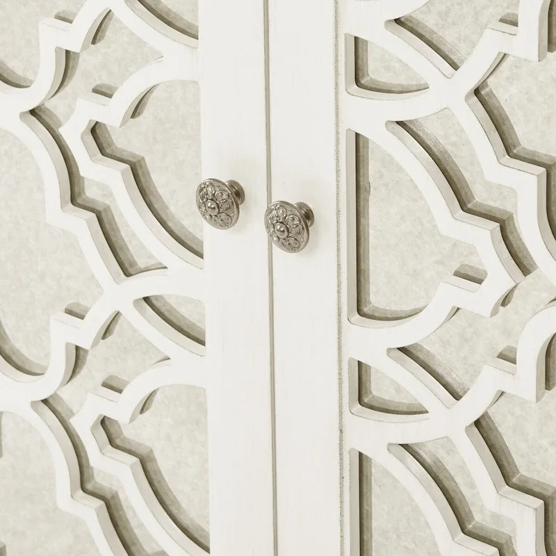 Madison Park Nevaeh Cream Quatrefoil Dining Buffet Server