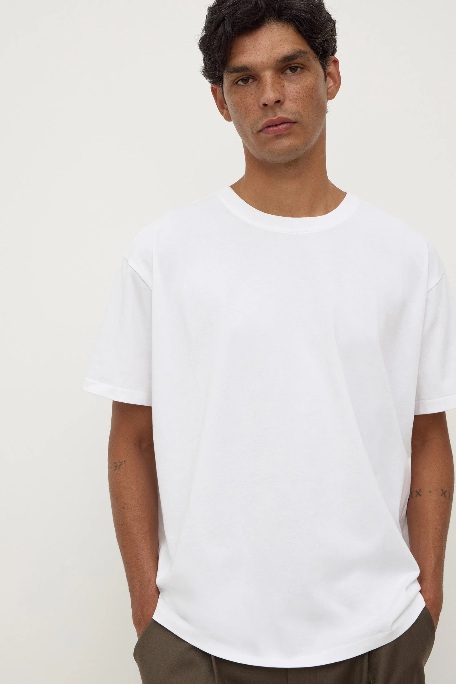 White Cropped Cotton Tee