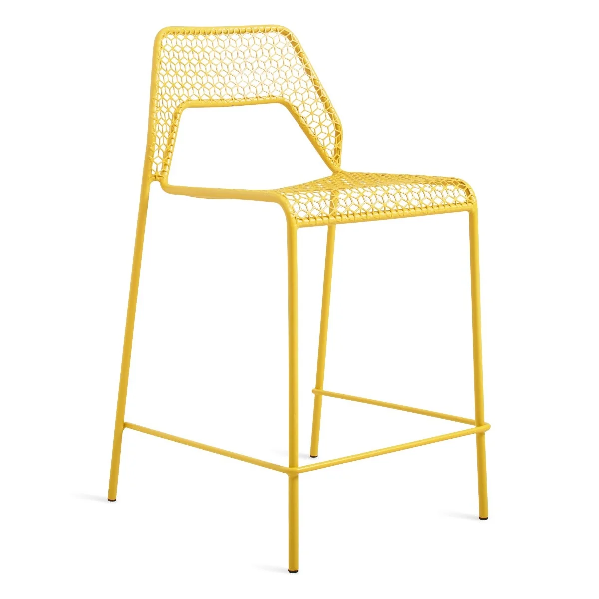 Playful Sage Green Metal Mesh Stool with Stackable Indoor-Outdoor Design for Patio