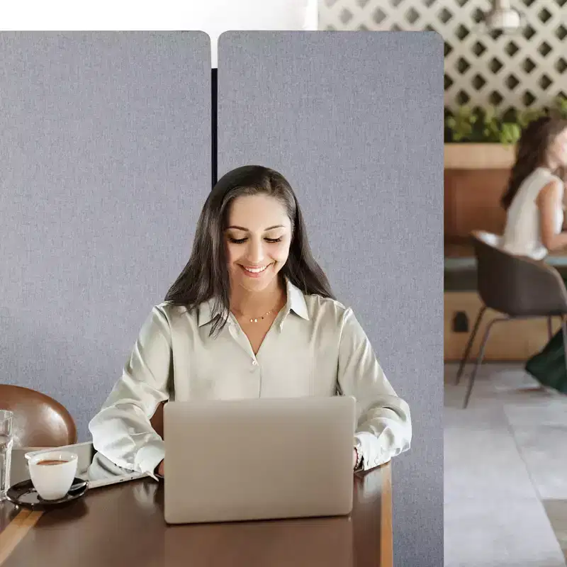 VEVOR 2FT Room Divider, 3 Panel PET Polyester Soundproof Room Screen, Folding Privacy Divider Portable Partition Divider for Room Separation, Grey