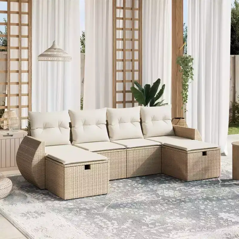 vidaXL Spacious Outdoor Sofa Set with Cushions
