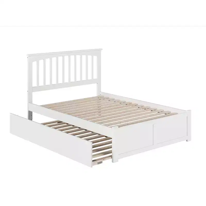 44.29 in. H White Full Size Freestanding Headboards with Mattress Platform