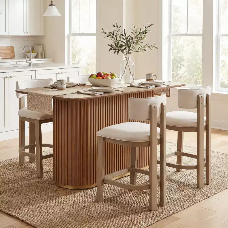 Christopher Knight Home Quini Modern 5 Piece Wooden Dining Set with Pedestal Design and Rubberwood Legs