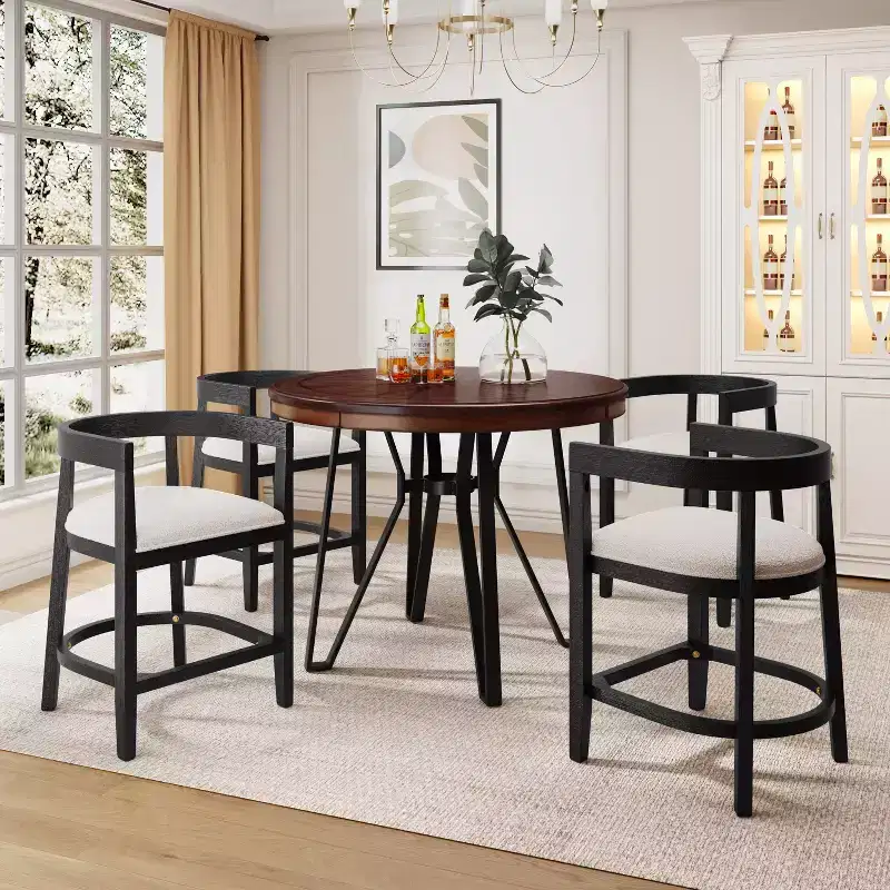 Christopher Knight Home Ember 5 Pieces Metal and Rubberwood Counter Height Dining Set