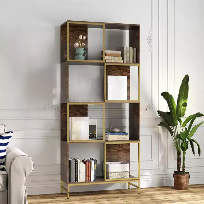 4 Tier Industrial Bookcase, 70.8 Tall Narrow Bookshelf, Floor Standing Bookcase with Storage, Display Storage Shelf for Bedroom Living Room Office