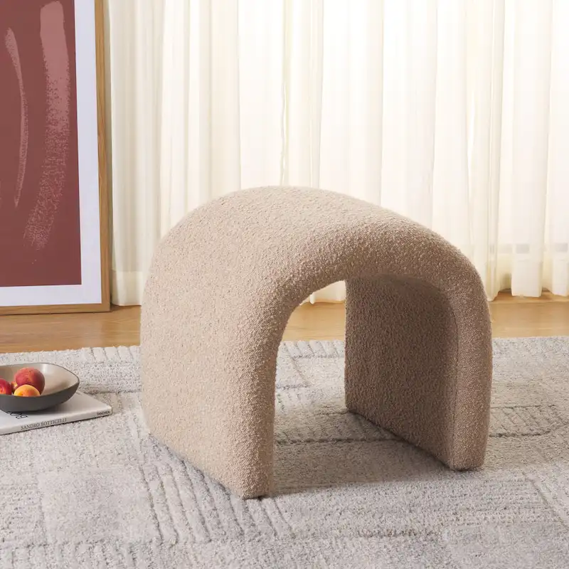 SAFAVIEH Alize Curved Waterfall Velvet Ottoman