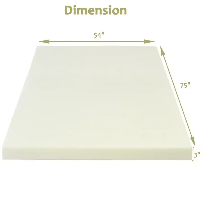 Costway 3'' Bed Mattress Topper Air Cotton for All Nights Comfy Soft Mattress Pad