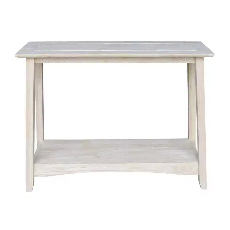 Shaker Console Table Unfinished - International Concepts: Solid Wood, Farmhouse Style, Entryway Storage