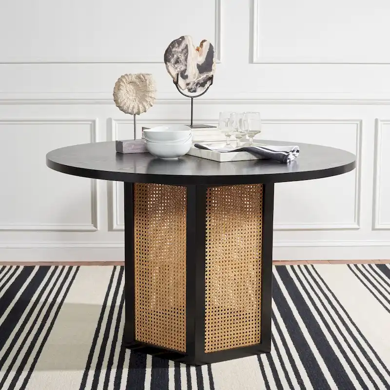 SAFAVIEH Mozell Cane Dining Table - 47.3 W x 47.3 L x 28.8 H - 47Wx47Dx29H