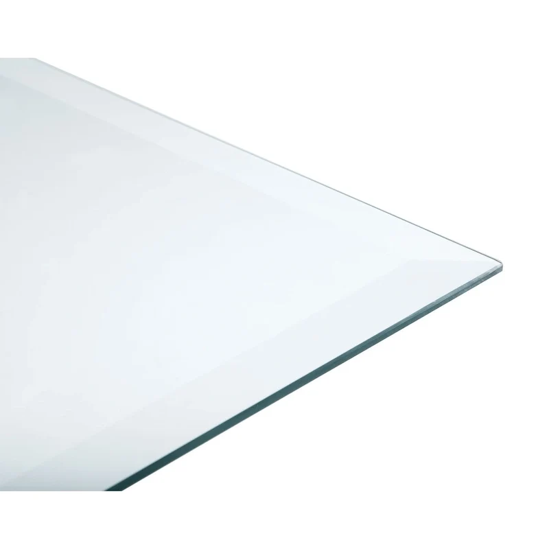 Rectangular Casual Clear Tempered Glass Top