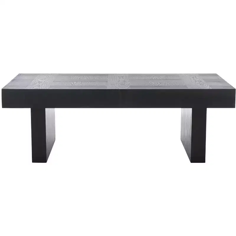 Rectangular Coffee Table with Ashwood Veneer Top and Trestle Base