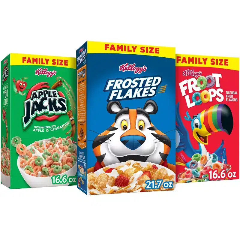 Kellogg's Family Size Cereal Variety Pack Froot Loops Frosted Flakes & Apple Jacks - 3ct / 54.8oz