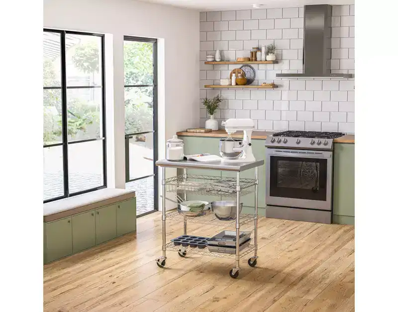Seville Classics Stainless Steel Top NSF certified Utility Worktable Cart
