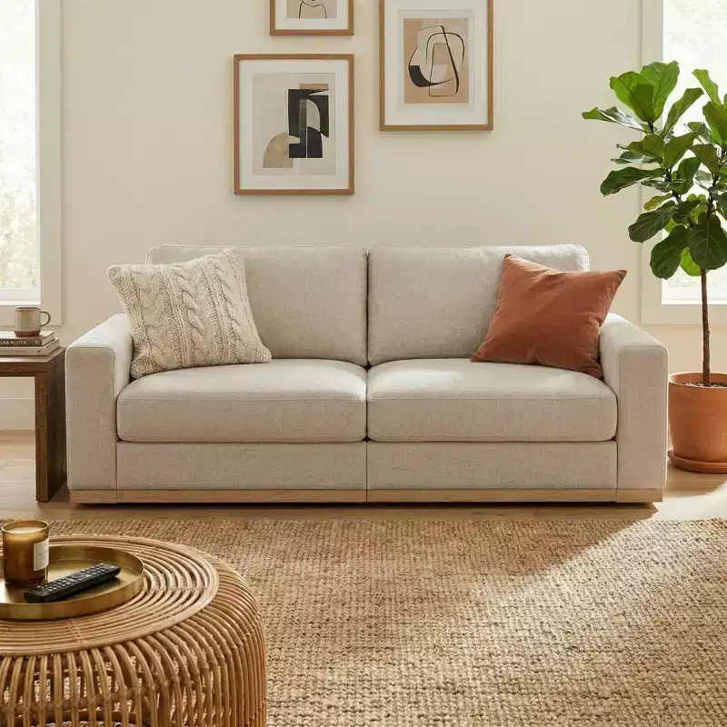 Dronery 86 Modern Loveseat Sofa for Living Room,PU Leather 2 Seater Deep Seat Modular Sofa Couch,Solid Wood Frame,Spring Cushions,Easy Assembly