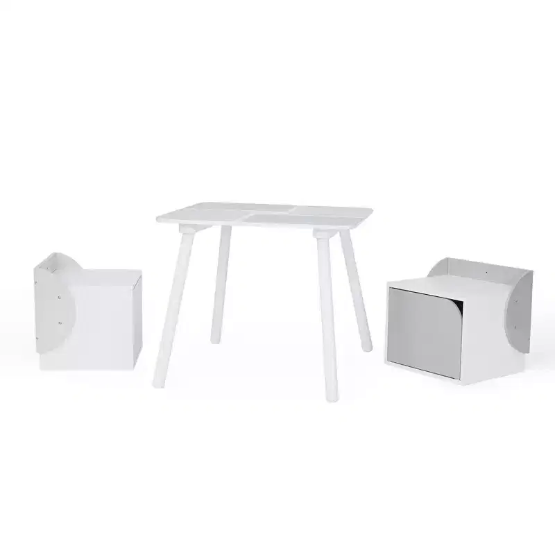 Biscay Bricks Table & Chairs Kids Furniture - Grey