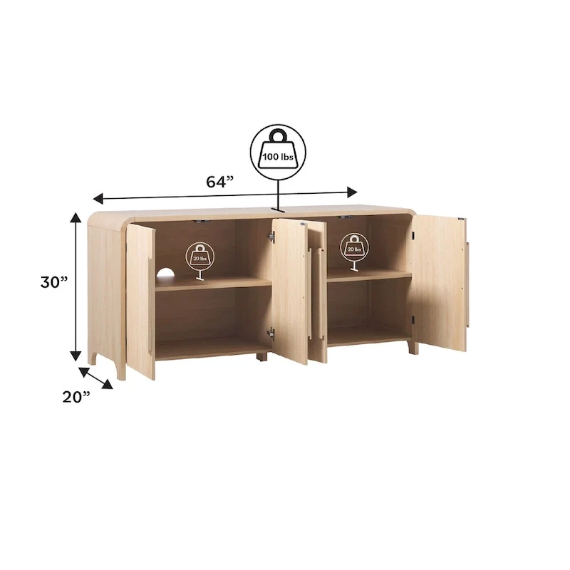 Middlebrook Modern 64-inch Sideboard with Rounded Edges
