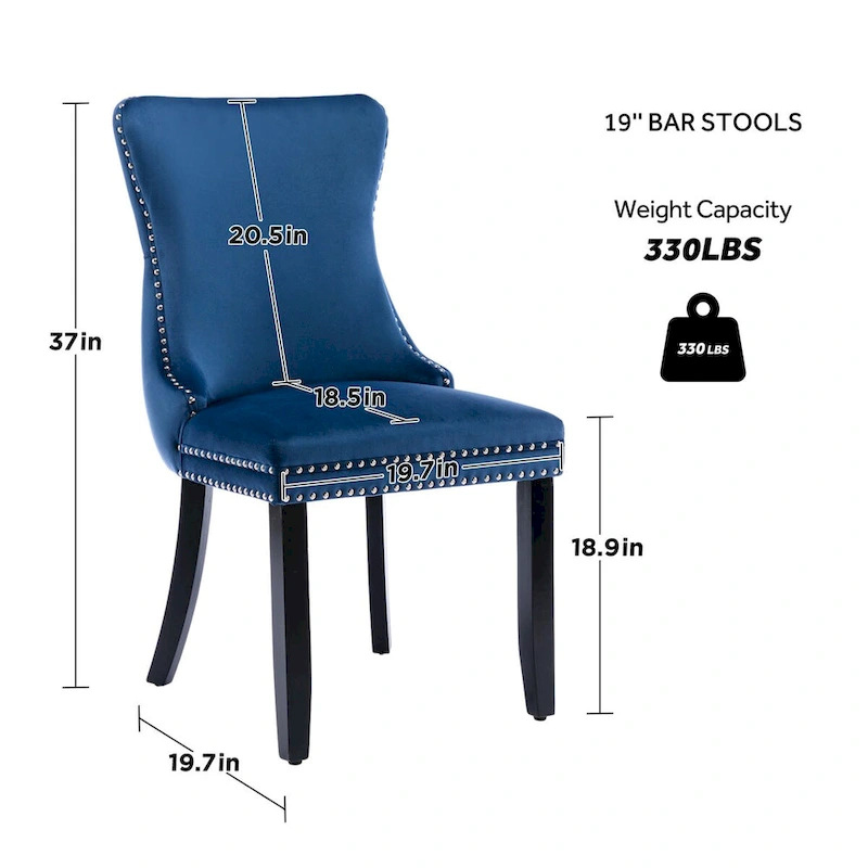 KATA Velvet Upholstered Wingback Dining Chairs Set of 4