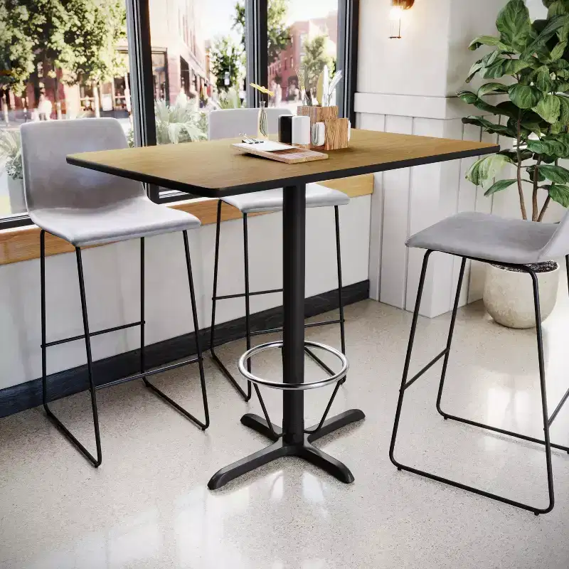 30x48 Rectangular Laminate Bar Table with 23.5x29.5 Foot Ring Base